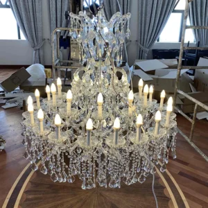 Maria Theresa Gold Crystal Chandelier for Foyer, Lobby & Staircase