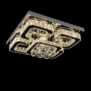 Modern Crystal LED Flush Mount Ceiling Light with Dimming
