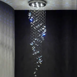Luxury Butterfly Crystal Chandelier for Villa Staircase & Living Room