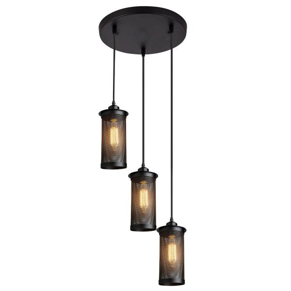 Cluster_3_lamps_1 Modern Vintage Industrial Retro Loft Cluster Ceiling Lamp Shade Pendant Light UK~2148-0