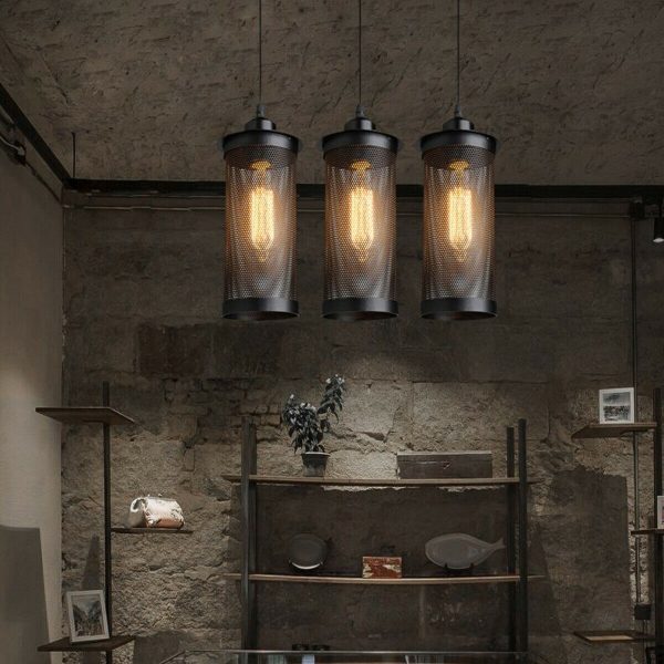 Cluster_3_lamps_4 Modern Vintage Industrial Retro Loft Cluster Ceiling Lamp Shade Pendant Light UK~2148-3