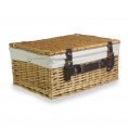 41cm Buff Willow Wicker Picnic Basket-2