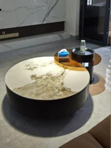 Italian Modern Minimalist Rock Slab Coffee Table – Light Luxury Design for Living Room or Small Apartment
