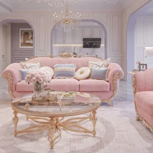 French Light Luxury Sofa – High-Quality Romantic Lounge for Living Room, Wedding, or Balcony Décor