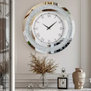 ChatGPT said: LUVODI 32-Inch Modern 3D Wall Clock – Large Diamond Crystal Design with Roman Numerals for Living Room, Kitchen, Bedroom, or Hall