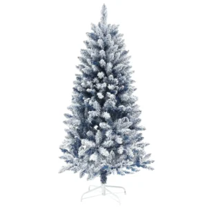 5ft Snowy Flocked Christmas Tree with 450 Frosted Tips