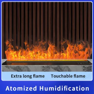 Wall-Mounted Steam Fireplace – LED Color-Changing Electric Flame Humidifier