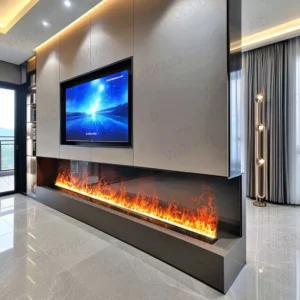 5D Water Vapor Electric Fireplace with Remote Control, Realistic Flame Effect, Eco-Friendly Humidifier, 5-Year Warranty