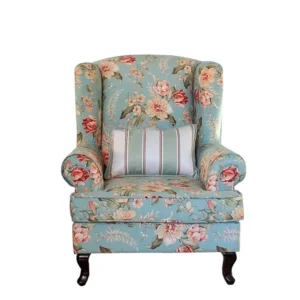 Retro Fabric Wingback Chair – Single Seat for Bedroom or Balcony