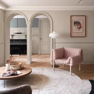 Designer Ergonomic Wooden Lounge Chair – Comfortable Living Room Seat