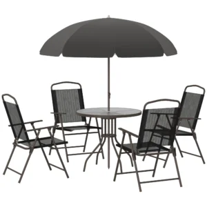 6 Piece Outdoor Dining Set with Umbrella