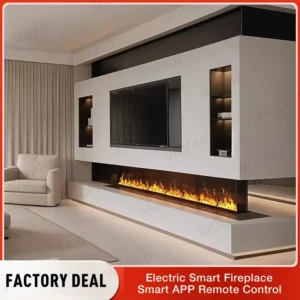 Ultrasonic Mist Fireplace – TUYA Smart Control, 5-Level Adjustable Mist, Child Safety Lock (EU)