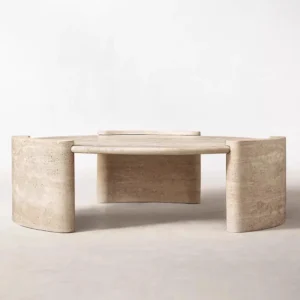 D122x38CM Handmade Nordic Natural Beige Coffee Table for